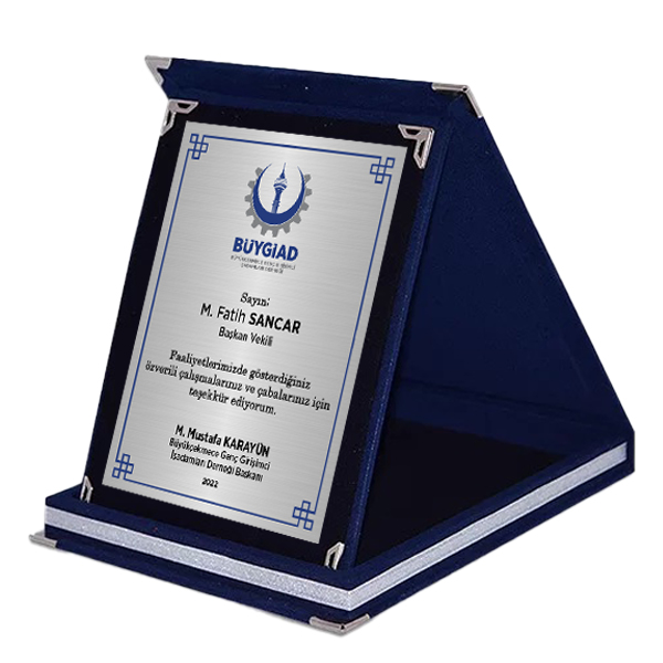 LACİVERT KADİFE PLAKET